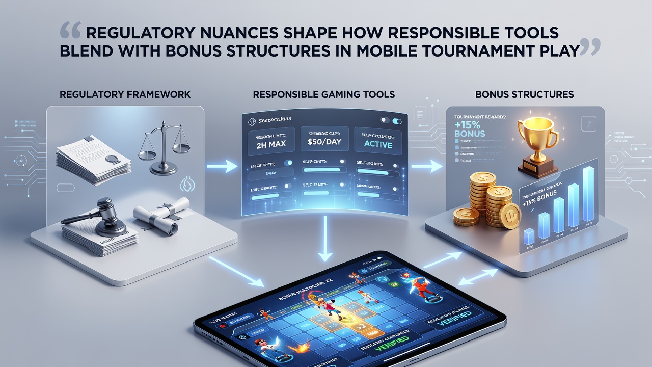 Close-up of a mobile app screen displaying tournament bonus terms next to limit-setting controls